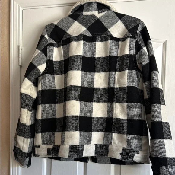 Levi's Black and White Plaid Bomber Jacket - Picture 3 of 3